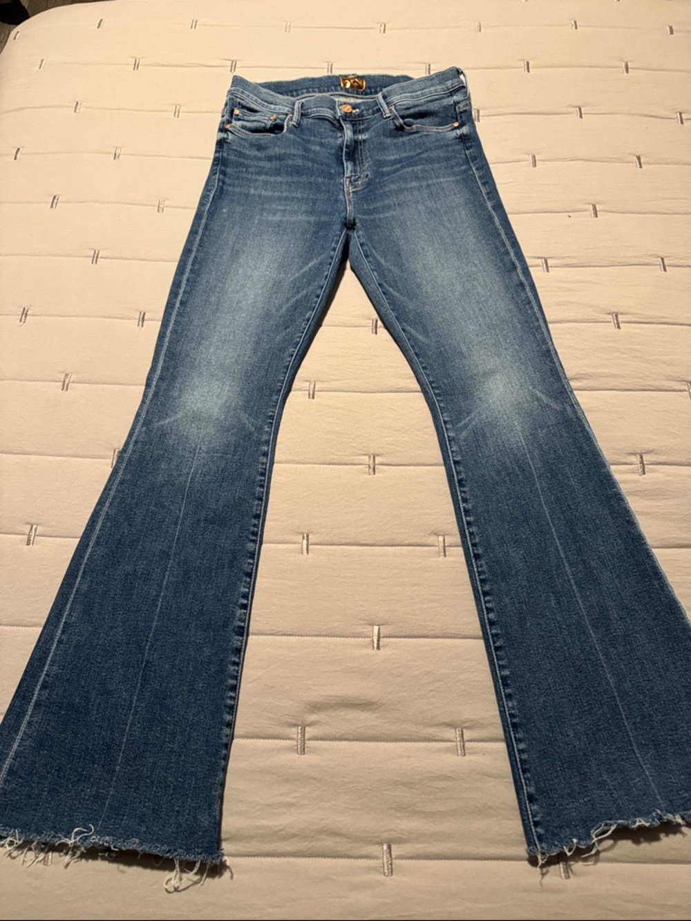 Mother Blue Jeans The Weekender Fray Bootcut-Size 29-Good Stretch